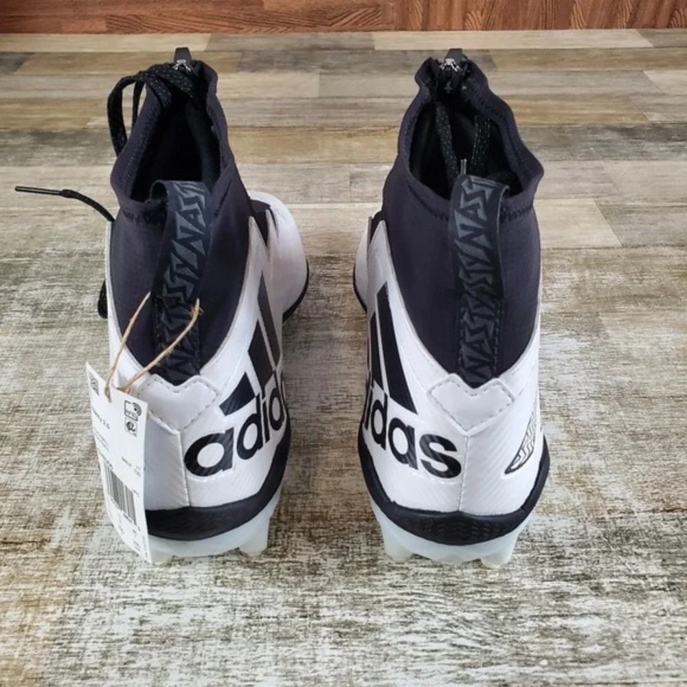 Adidas Nasty Ultra Mens Shoe Sz 11.5 White Black Mid Top Lace-Up Football Cleats